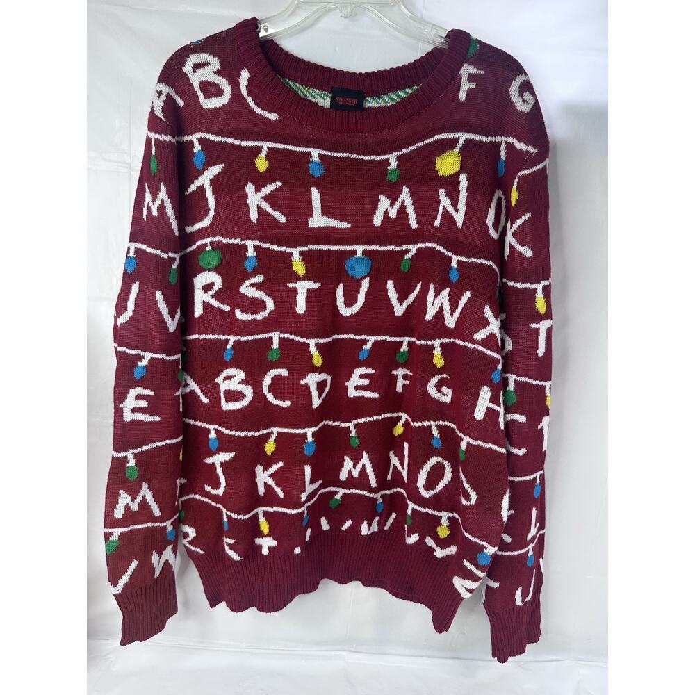 Stranger Things Sweater for Target S 2017 Red Light Up Christmas Pullover XXL